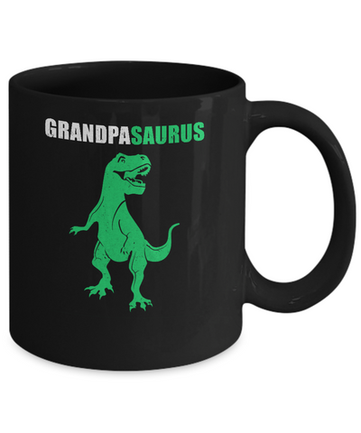 Grandpasarus Funny Dinosaur First Time Grandpa Fathers Day Mug-Coffee Mug-11oz Mug-Black