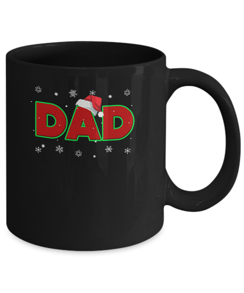 Dad Christmas Santa Ugly Sweater Gift Mug-Coffee Mug-11oz Mug-Black