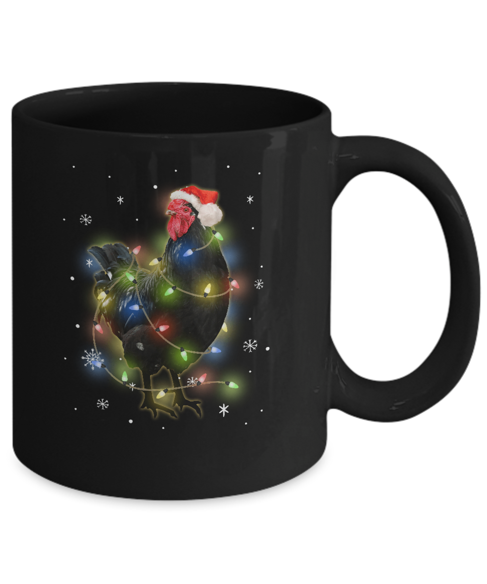 Funny Chickmas Lights Chicken Lights Mug-Coffee Mug-11oz Mug-Black