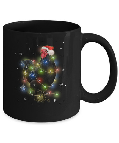 Funny Chickmas Lights Chicken Lights Mug-Coffee Mug-11oz Mug-Black