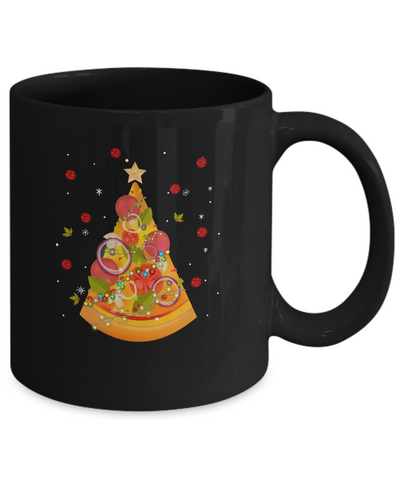 Funny Pizza Ugly Christmas Tree Gifts Mug-Coffee Mug-11oz Mug-Black