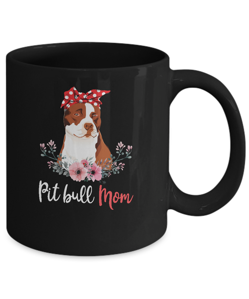 Pitbull Mom Gift For Women Dog Lover Mug-Coffee Mug-11oz Mug-Black
