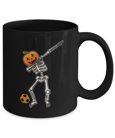 Halloween Dabbing Skeleton Soccer Mug-Coffee Mug-11oz Mug-Black