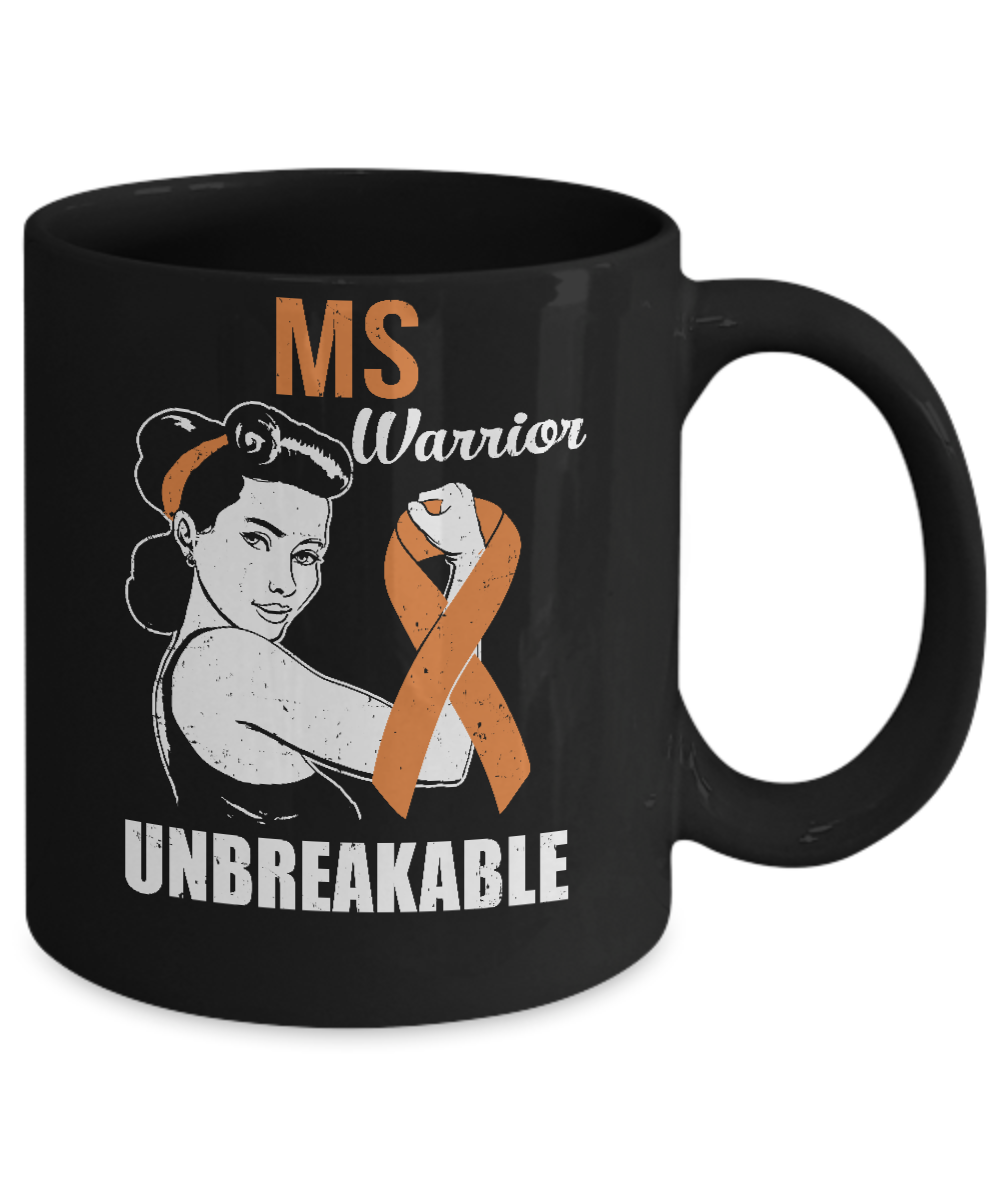 MS Warrior Unbreakable Multiple Sclerosis Awareness Mug-Coffee Mug-11oz Mug-Black