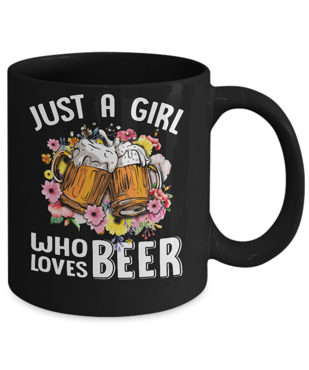 Just A Woman Who Loves Beer Mug-Coffee Mug-11oz Mug-Black
