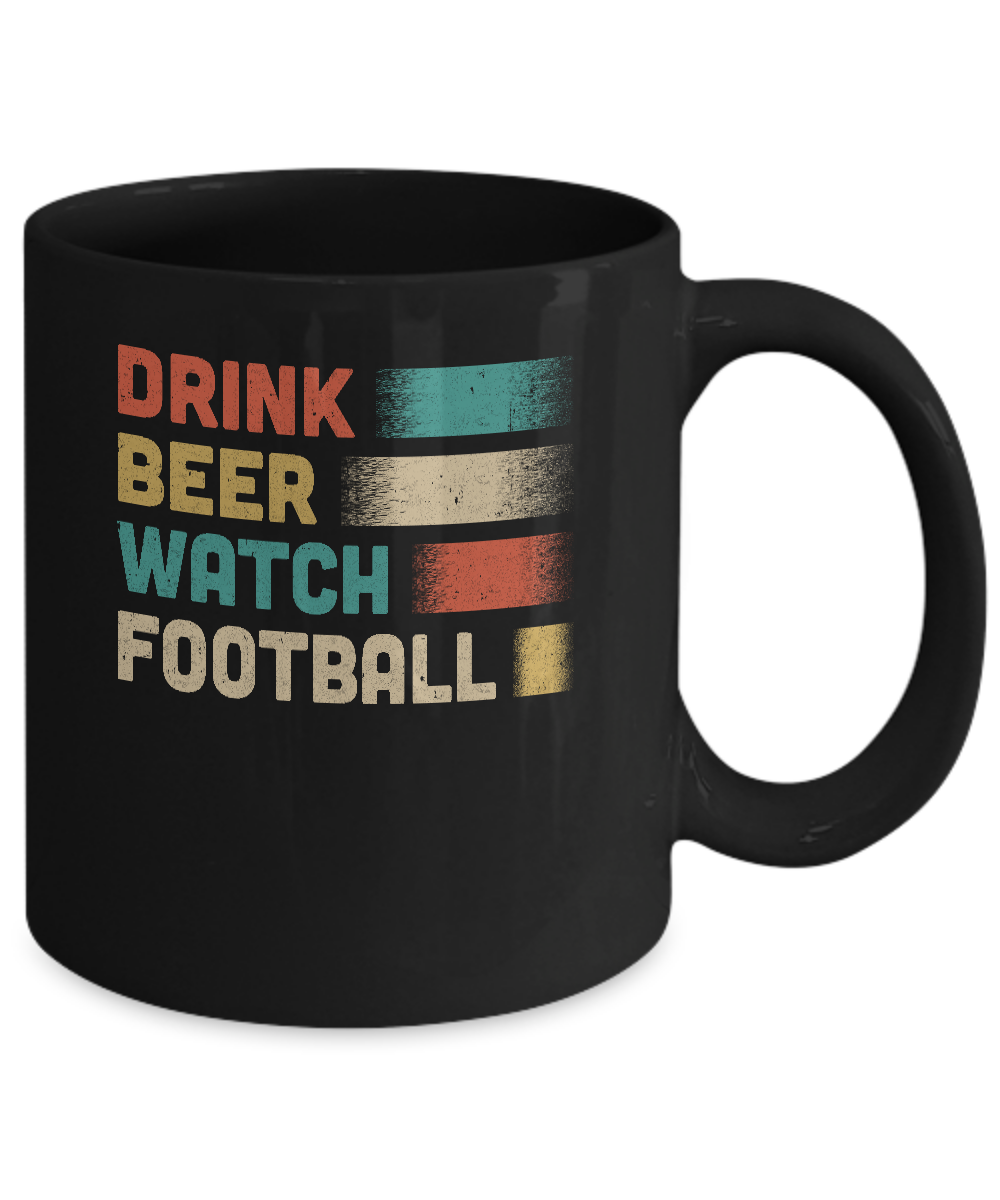 Vintage Drink Beer Watch Football For Gameday Mug-Coffee Mug-11oz Mug-Black