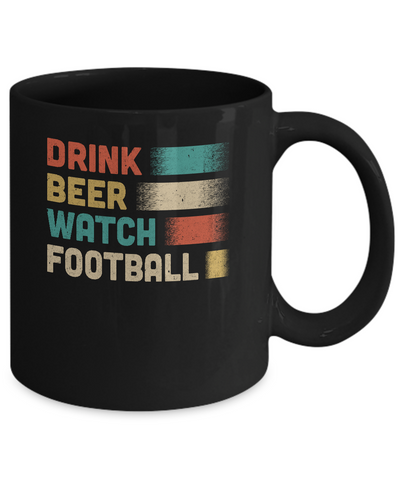 Vintage Drink Beer Watch Football For Gameday Mug-Coffee Mug-11oz Mug-Black