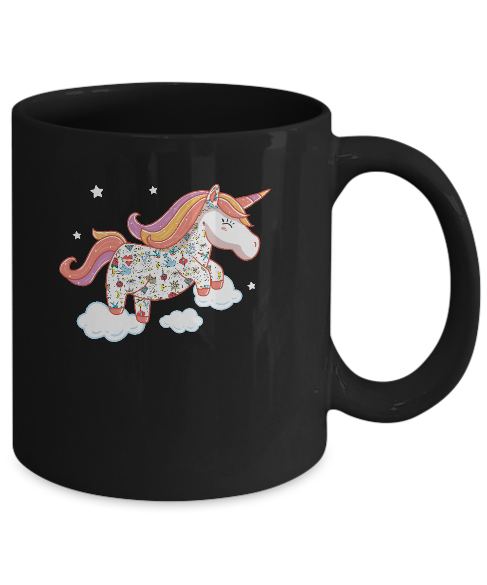 Tattooed Girl Unicorn Tattoos Mug-Coffee Mug-11oz Mug-Black