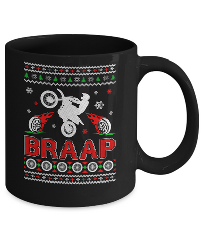 Motocross Sweater Christmas Dirt Bike BRAAP Mug-Coffee Mug-11oz Mug-Black