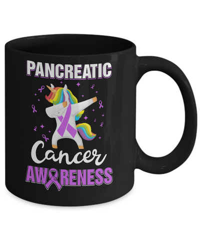 Inspirational Pancreatic Cancer Awareness Unicorn Support Mug-Coffee Mug-11oz Mug-Black