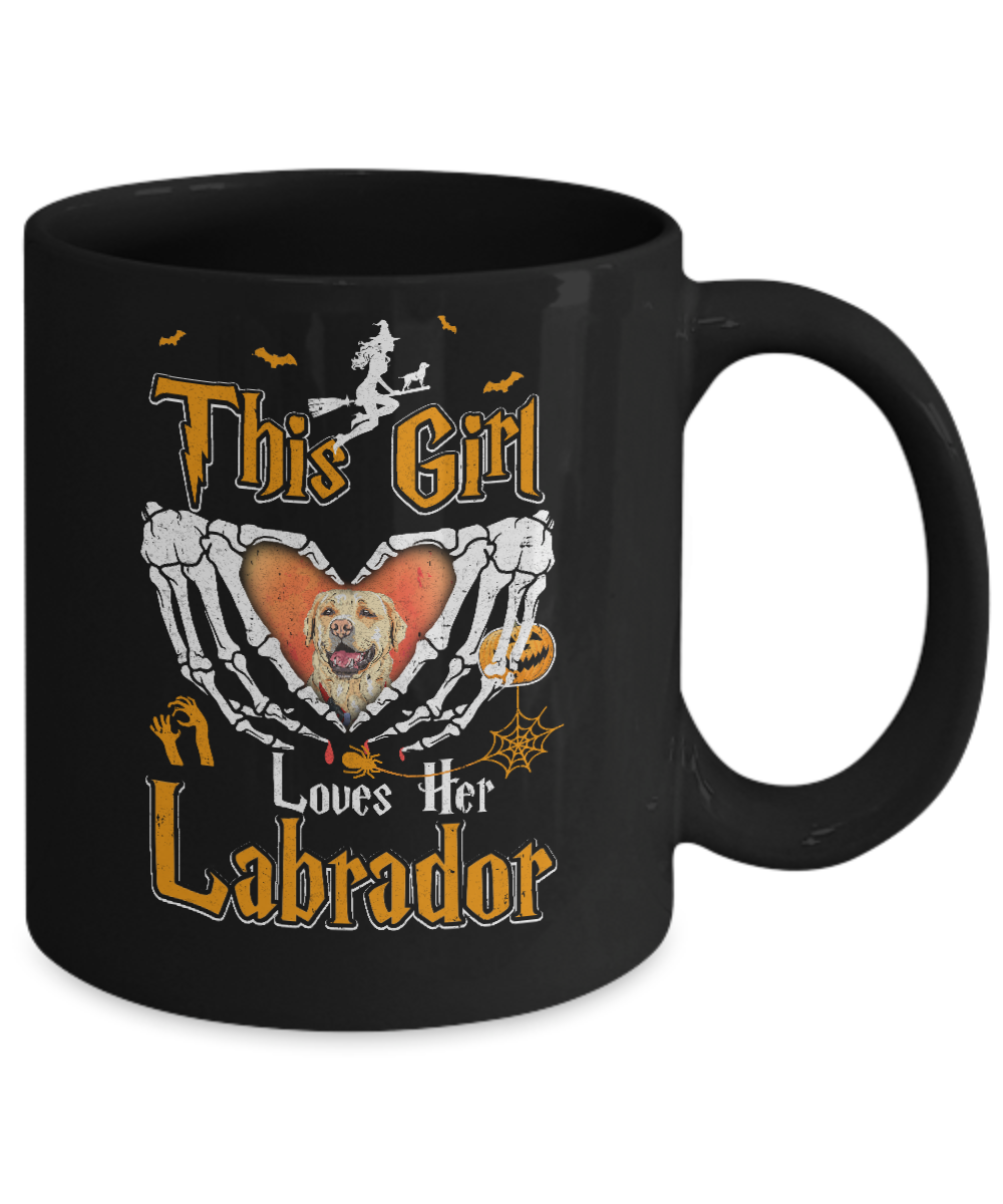 This Girl Love Her Dog Labrador Halloween Mug-Coffee Mug-11oz Mug-Black