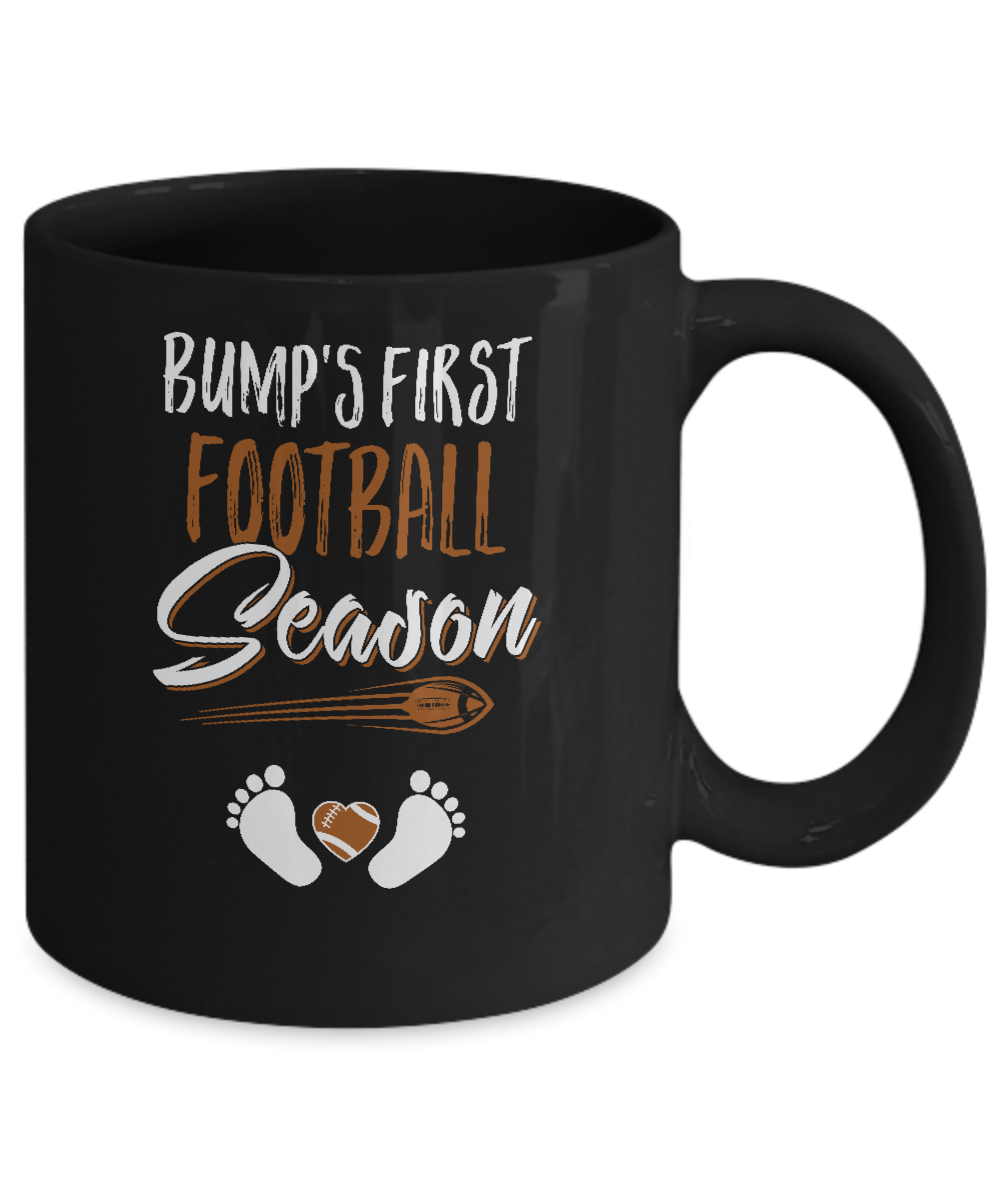 Bump's First Football Season Mommy Mothers Day Mug-Coffee Mug-11oz Mug-Black