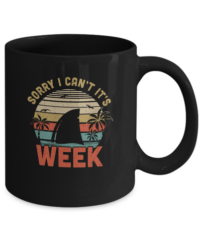 Vintage Sorry I Can't For Shark Lover Mug-Coffee Mug-11oz Mug-Black