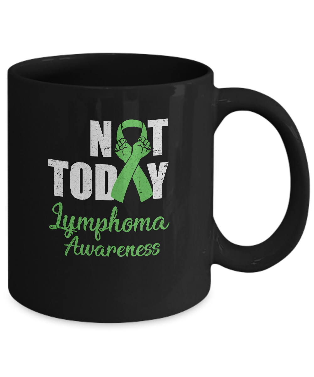 Support Lymphoma Awareness Purple Ribbon Not Today Mug-Coffee Mug-11oz Mug-Black