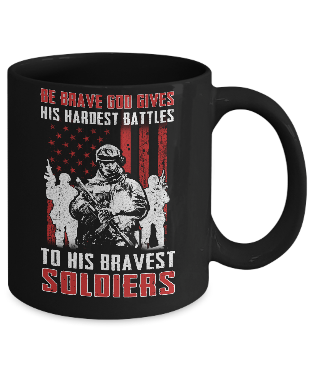 God Gives His Hardest Battles To His Strongest Warrior Mug-Coffee Mug-11oz Mug-Black