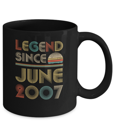 Legend Since June 2007 Vintage 14th Birthday Gifts Mug-Coffee Mug-11oz Mug-Black