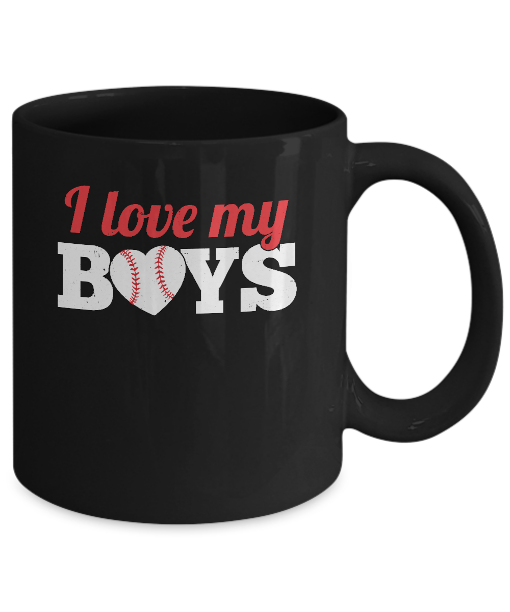 Love My Boys Mom And Dad Baseball Mug-Coffee Mug-11oz Mug-Black