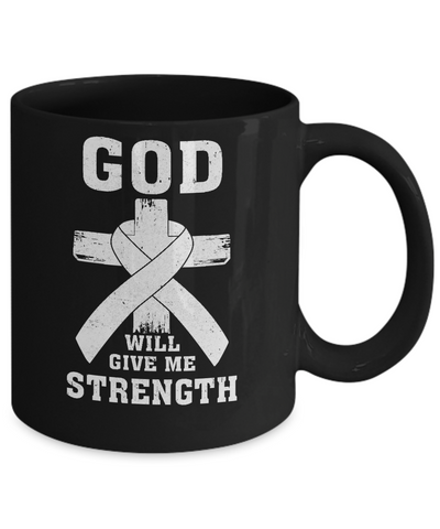 God Will Give Me Strength Clear Lung Cancer Gift Mug-Coffee Mug-11oz Mug-Black