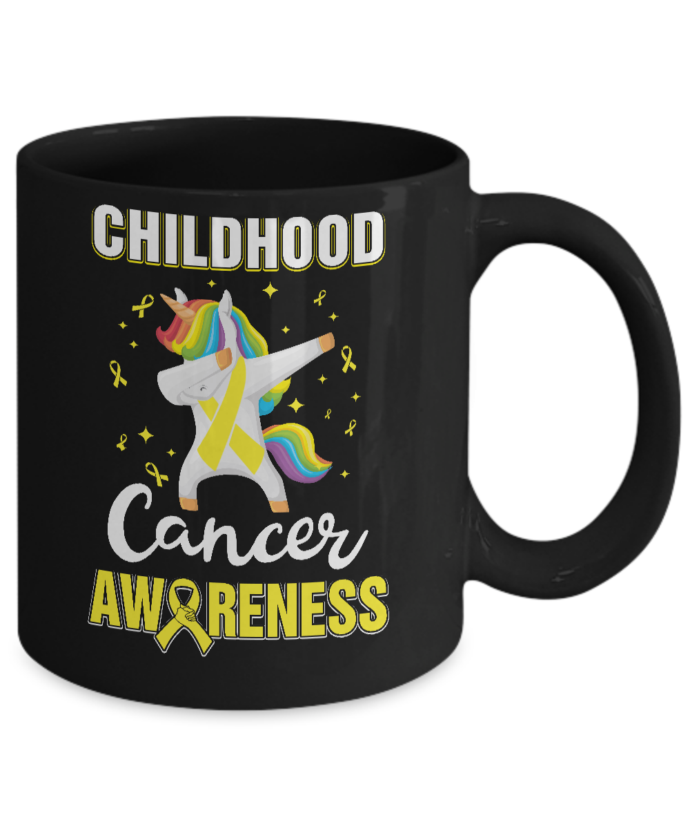 Inspirational Childhood Cancer Awareness Unicorn Support Mug-Coffee Mug-11oz Mug-Black