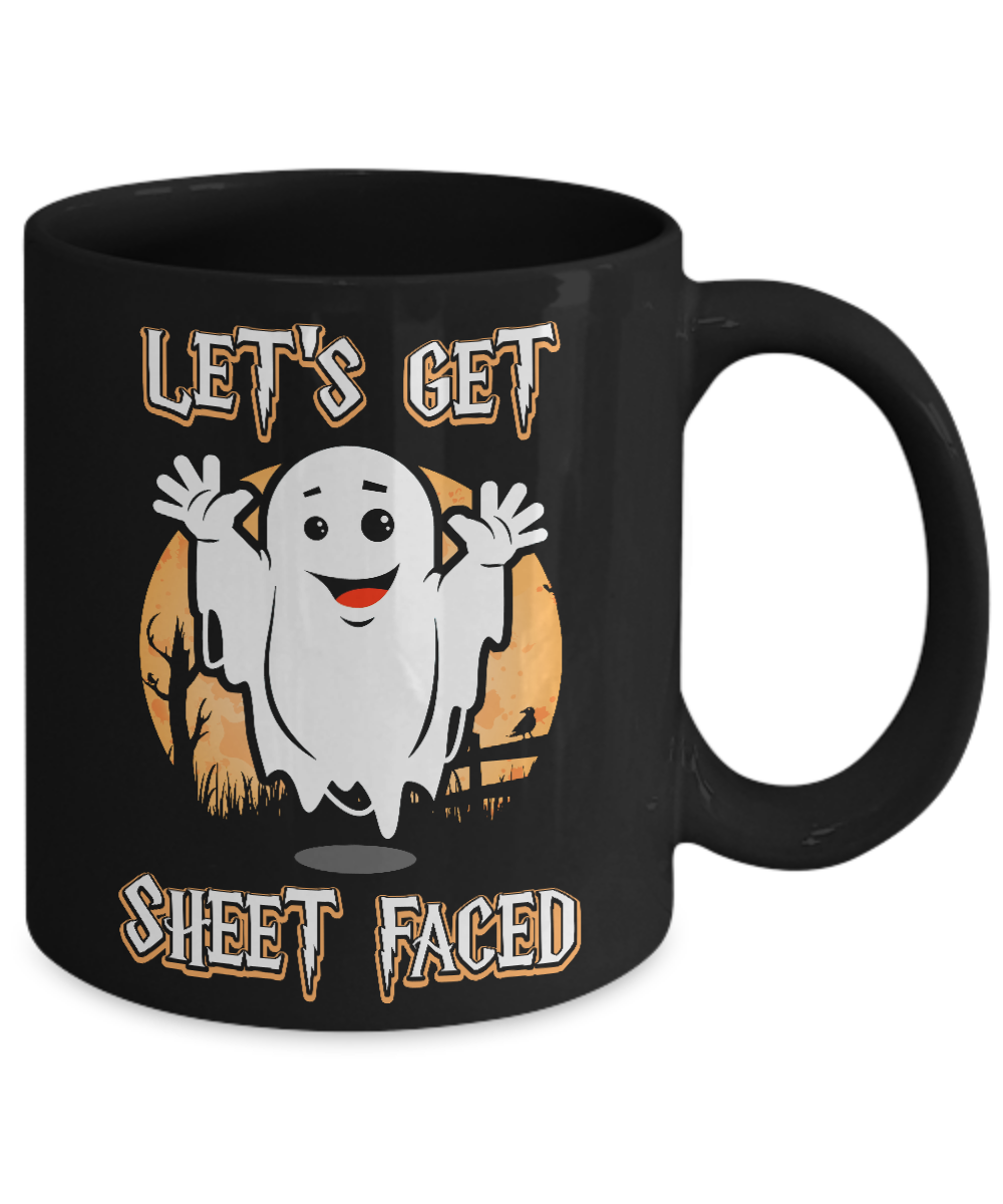 Halloween Let's Get Sheet Faced Mug-Coffee Mug-11oz Mug-Black