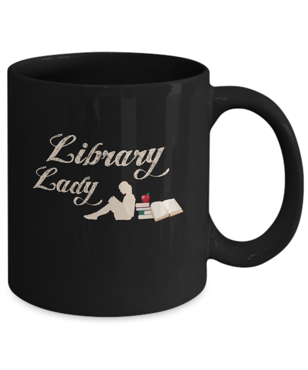 Library Lady Read Book Lover Mug-Coffee Mug-11oz Mug-Black