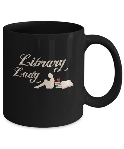 Library Lady Read Book Lover Mug-Coffee Mug-11oz Mug-Black