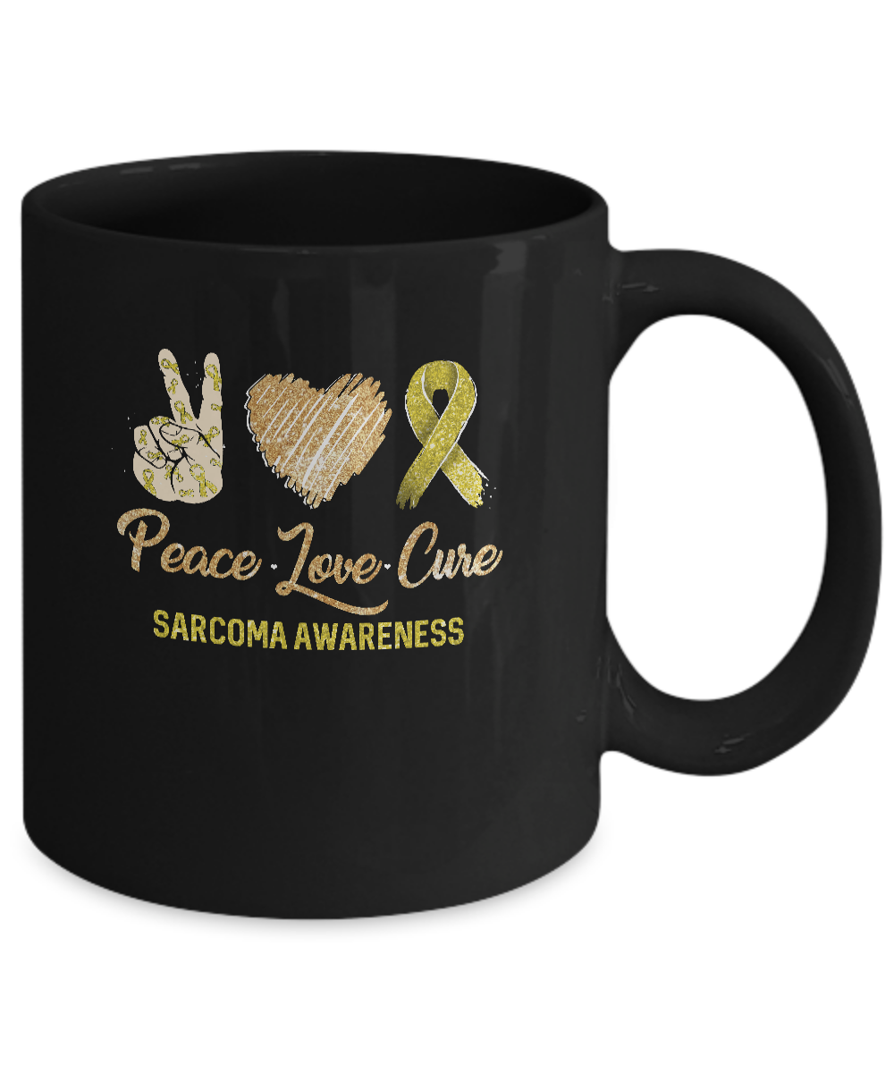 Peace Love Cure Sarcoma Awareness Mug-Coffee Mug-11oz Mug-Black