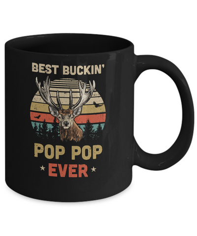 Vintage Best Buckin' Pop Pop Ever Gift For Father Day Mug-Coffee Mug-11oz Mug-Black