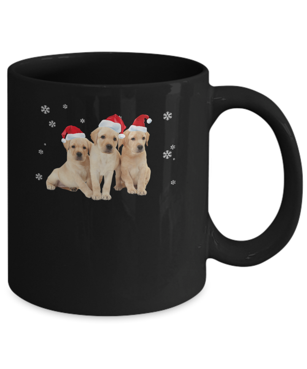 Funny Yellow Labrador Puppies Christmas Dog Gift Mug-Coffee Mug-11oz Mug-Black