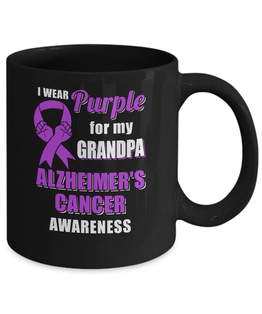 I Wear Purple For My Grandpa Alzheimer's Awareness Mug-Coffee Mug-11oz Mug-Black