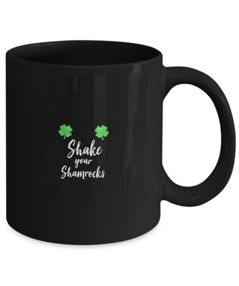 Shake Your Shamrocks St. Patrick's Day Boobs Mug-Coffee Mug-11oz Mug-Black