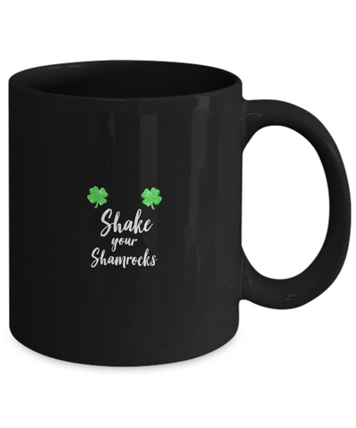 Shake Your Shamrocks St. Patrick's Day Boobs Mug-Coffee Mug-11oz Mug-Black