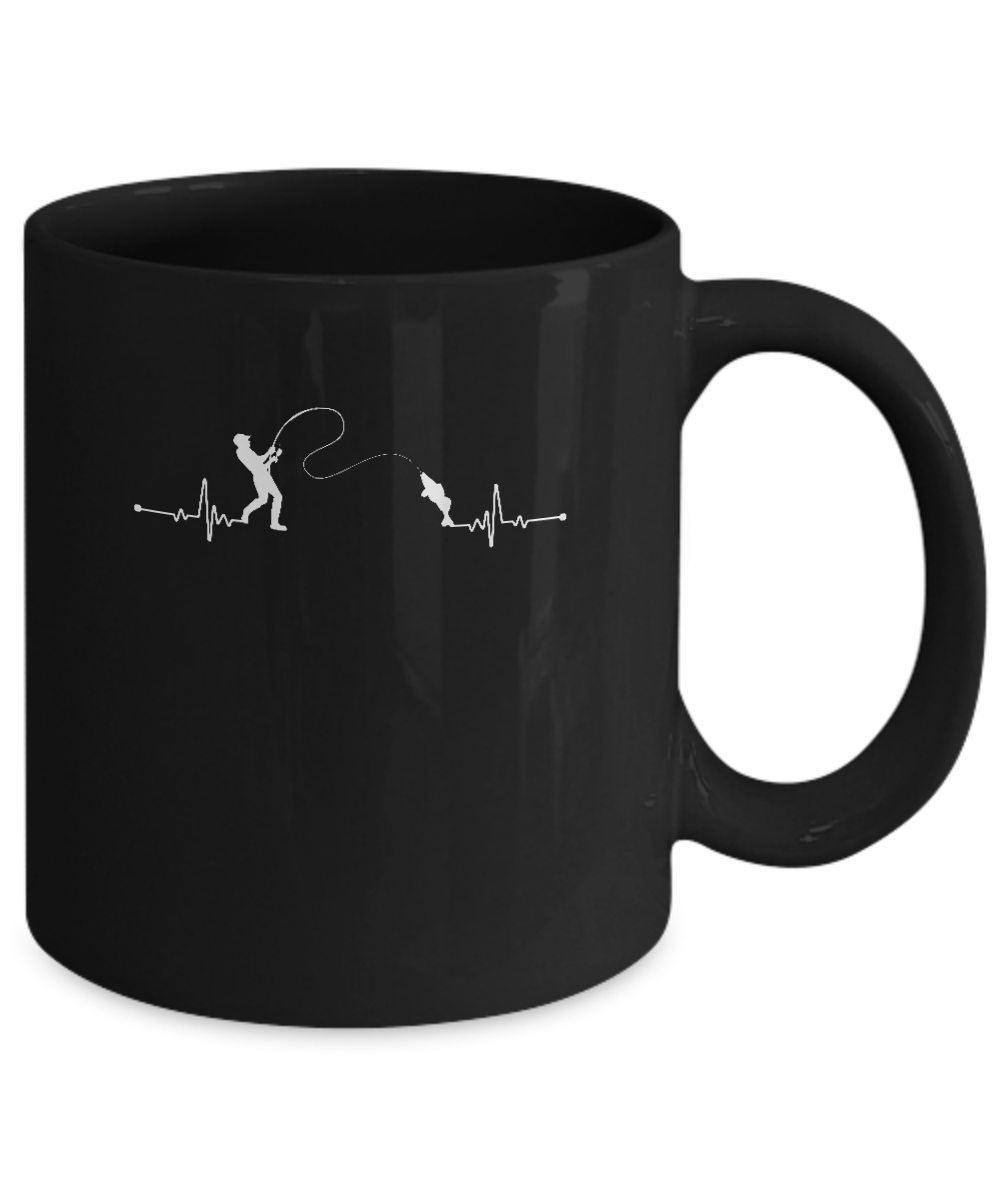 Fishing Heartbeat For Fisherman Mug-Coffee Mug-11oz Mug-Black