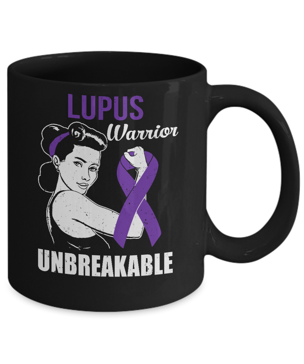 Lupus Warrior Unbreakable Lupus Awareness Mug-Coffee Mug-11oz Mug-Black