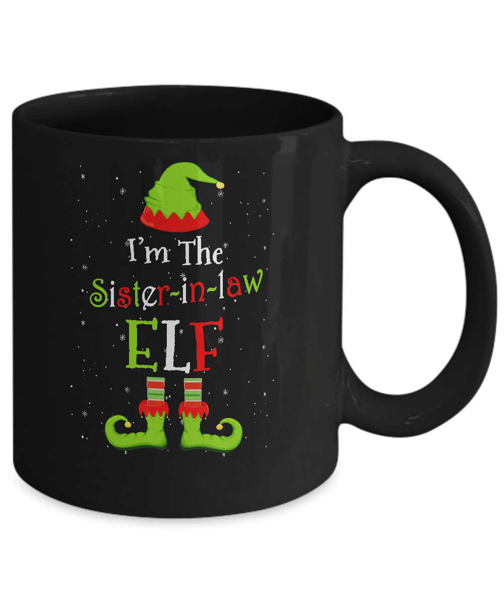 I'm The Sister-In-Law Elf Family Matching Funny Christmas Group Gift Mug-Coffee Mug-11oz Mug-Black