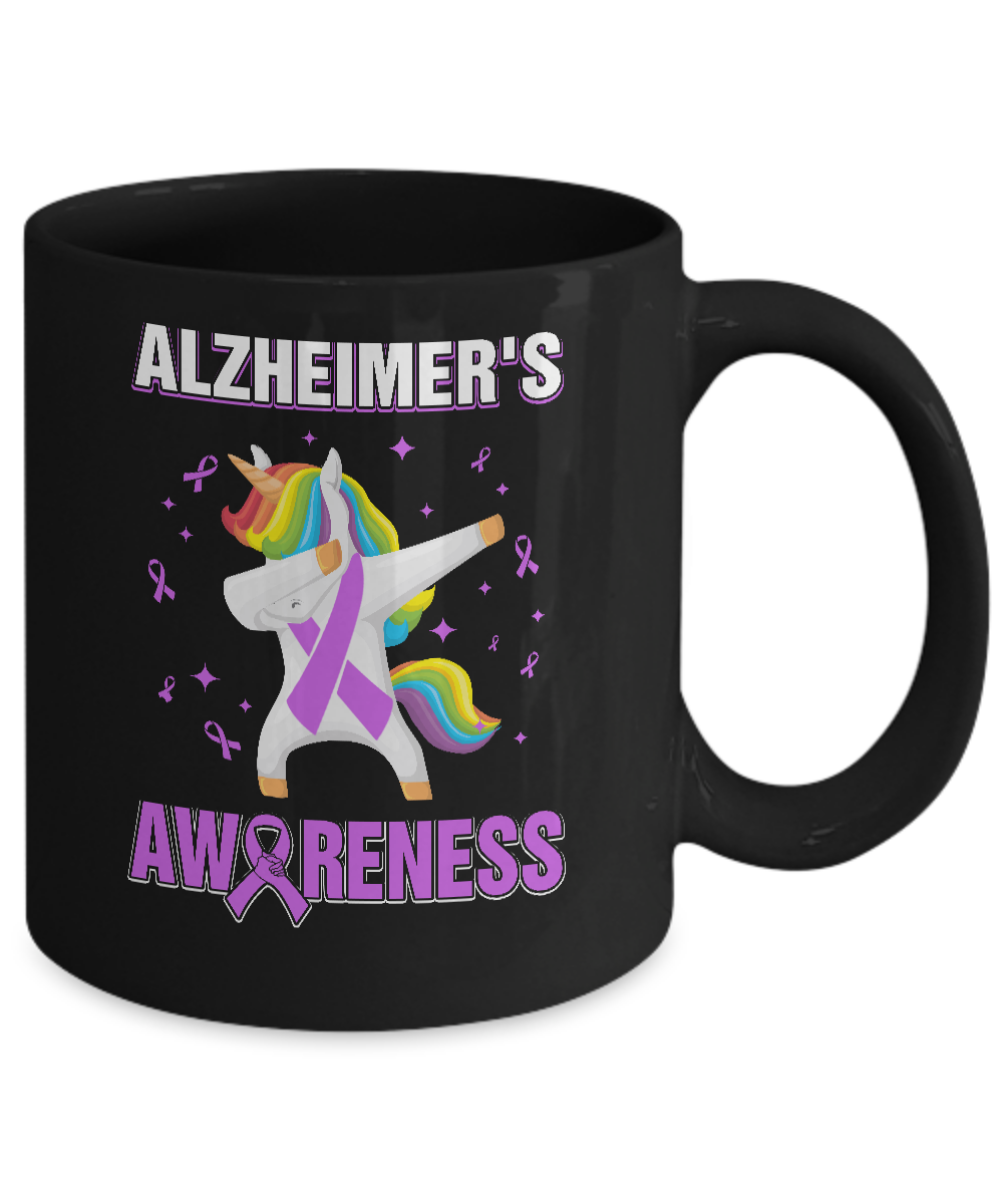 Inspirational Alzheimer's Awareness Unicorn Support Mug-Coffee Mug-11oz Mug-Black
