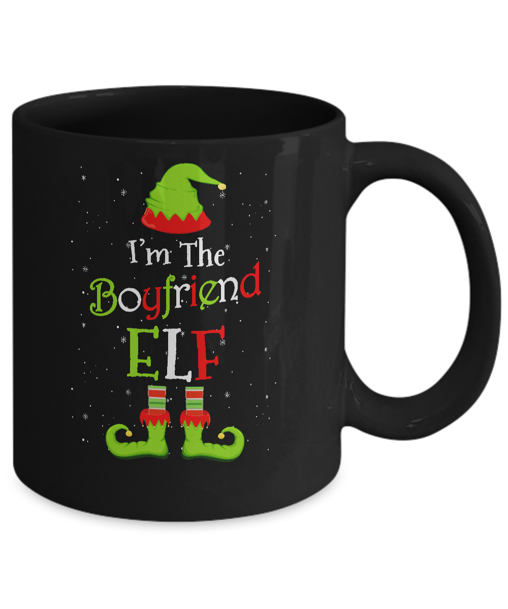 I'm The Boyfriend Elf Family Matching Funny Christmas Group Gift Mug-Coffee Mug-11oz Mug-Black
