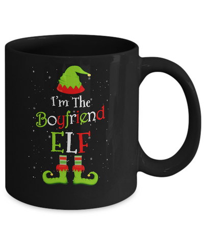 I'm The Boyfriend Elf Family Matching Funny Christmas Group Gift Mug-Coffee Mug-11oz Mug-Black