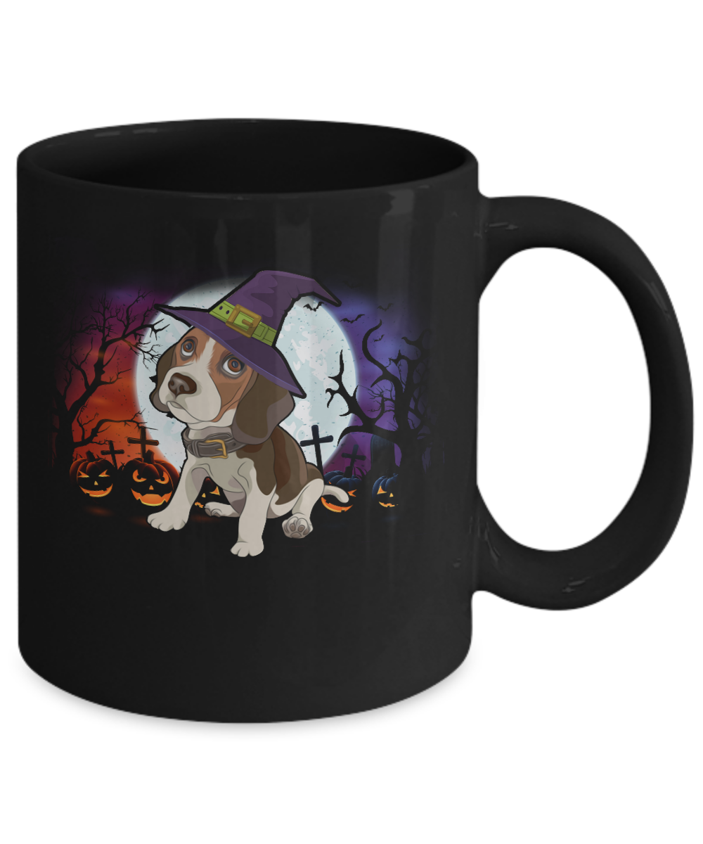 Cute Halloween Beagle Puppy Pumpkins Mug-Coffee Mug-11oz Mug-Black