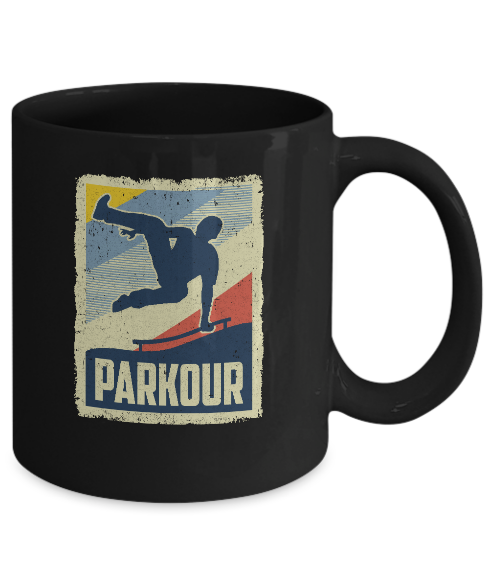 Vintage Parkour Distressed Style Mug-Coffee Mug-11oz Mug-Black