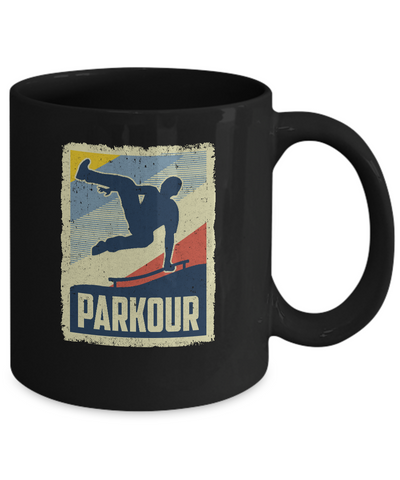 Vintage Parkour Distressed Style Mug-Coffee Mug-11oz Mug-Black
