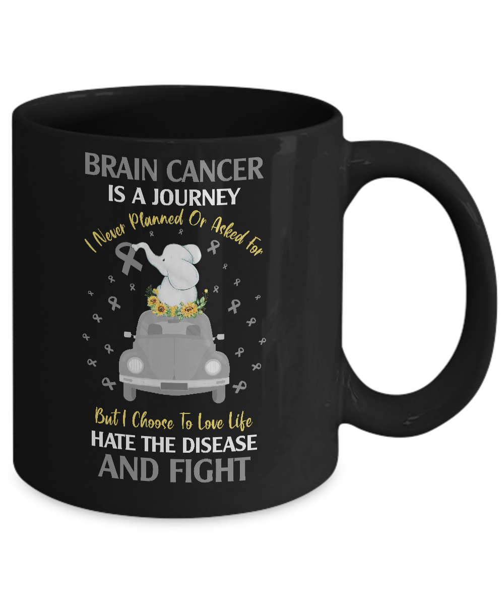 Brain Cancer Awareness Is A Journey Mug-Coffee Mug-11oz Mug-Black