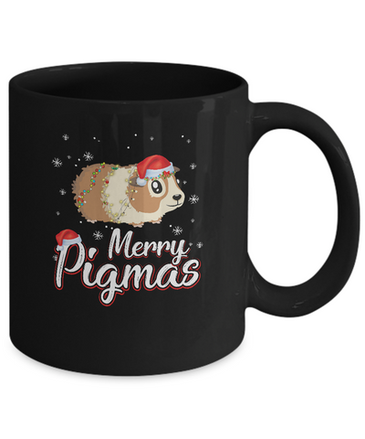 Merry Pigmas Funny Guinea Pig Santa Hat Christmas Gift Mug-Coffee Mug-11oz Mug-Black