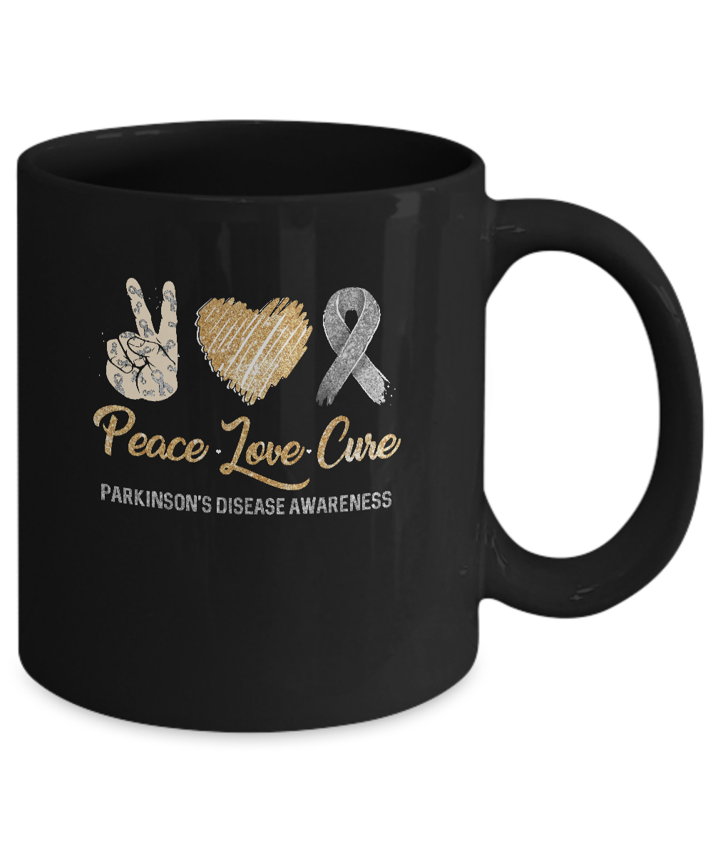 Peace Love Cure Parkinson's Disease Mug-Coffee Mug-11oz Mug-Black