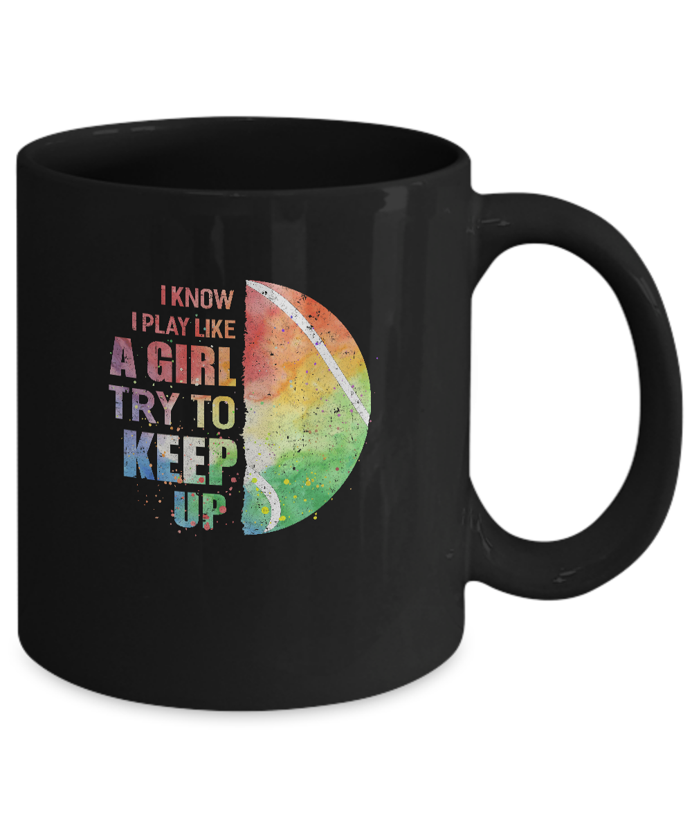 Yeah I Play Like A Girl Tennis Girl Mug-Coffee Mug-11oz Mug-Black