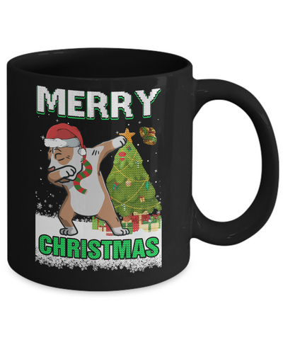 Cute Pit bull Claus Merry Christmas Ugly Sweater Mug-Coffee Mug-11oz Mug-Black