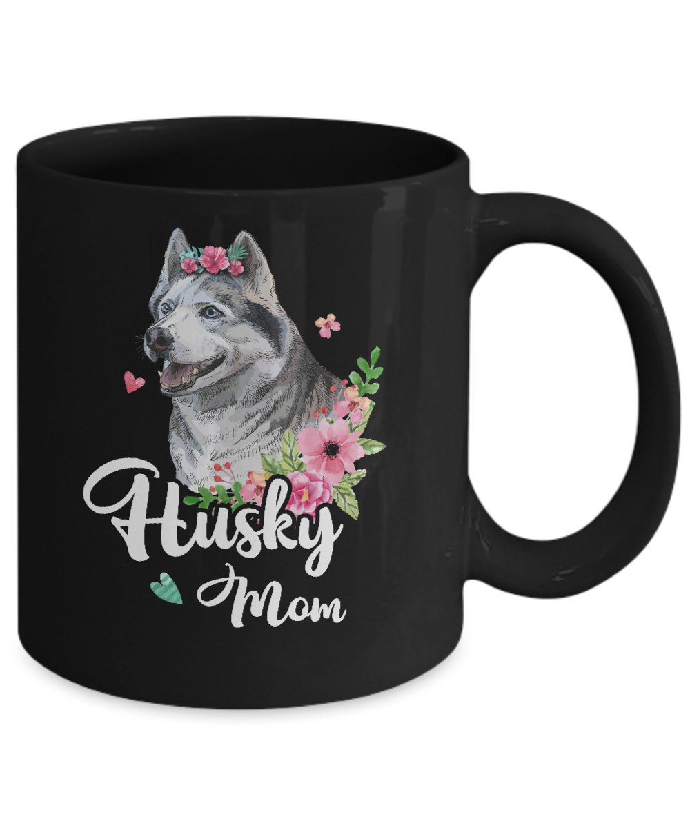 Husky Mom Funny Dog Mom Gift Idea Mug-Coffee Mug-11oz Mug-Black
