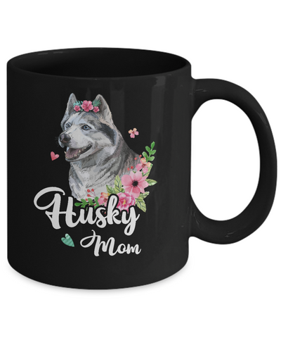 Husky Mom Funny Dog Mom Gift Idea Mug-Coffee Mug-11oz Mug-Black