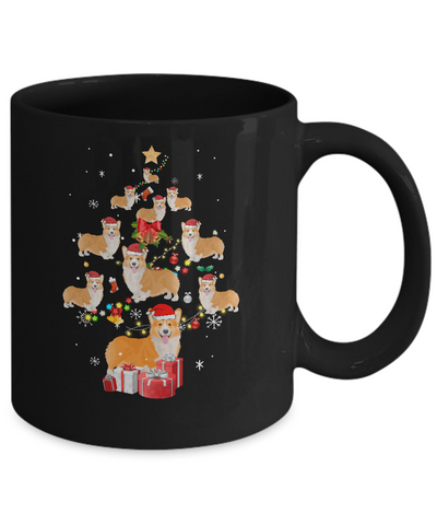 Cute Corgi Christmas Tree Dogs Lover Mug-Coffee Mug-11oz Mug-Black