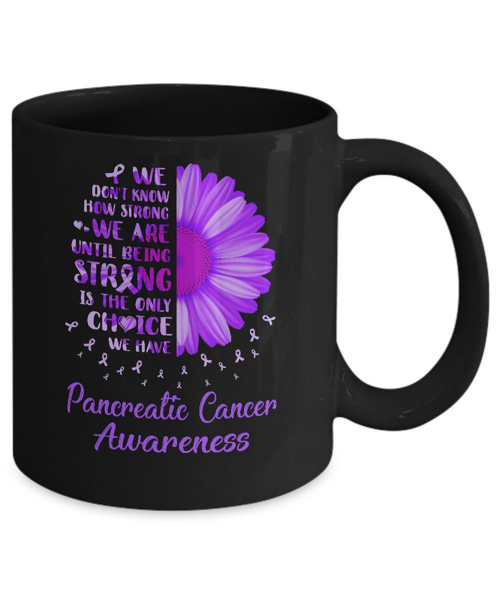 Being Strong Daisy Flower Purple Pancreatic Cancer Mug-Coffee Mug-11oz Mug-Black